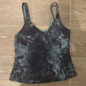 Lululemon align tank top in navy blue and teal tie dye